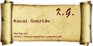Kazai Gusztáv névjegykártya